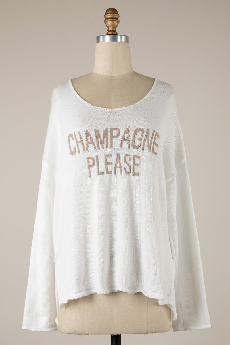 Knit Champagne Please Sweater