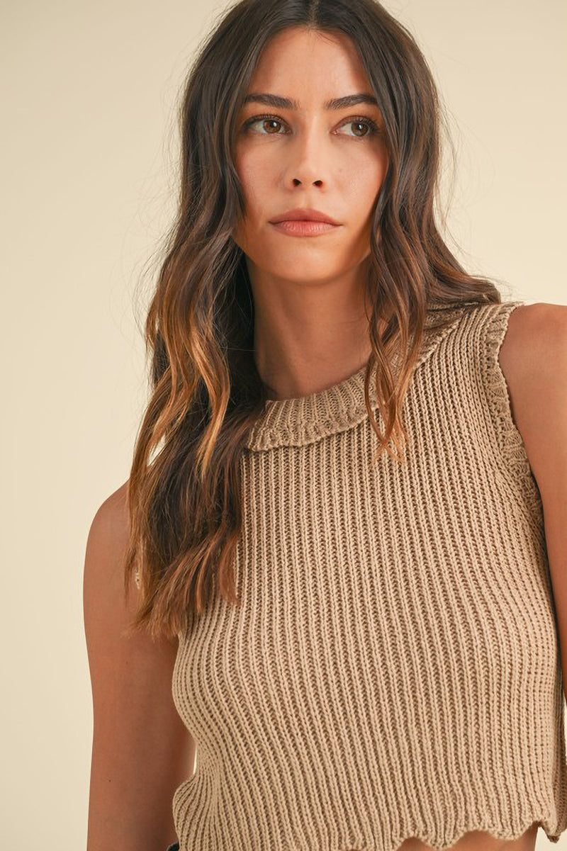 Knit Scalloped Sweater Tank