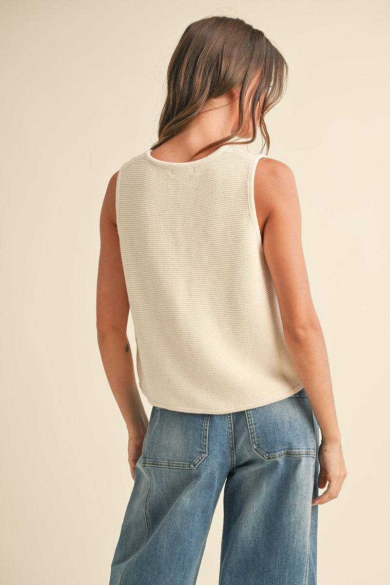 Front Tie Sweater Tank