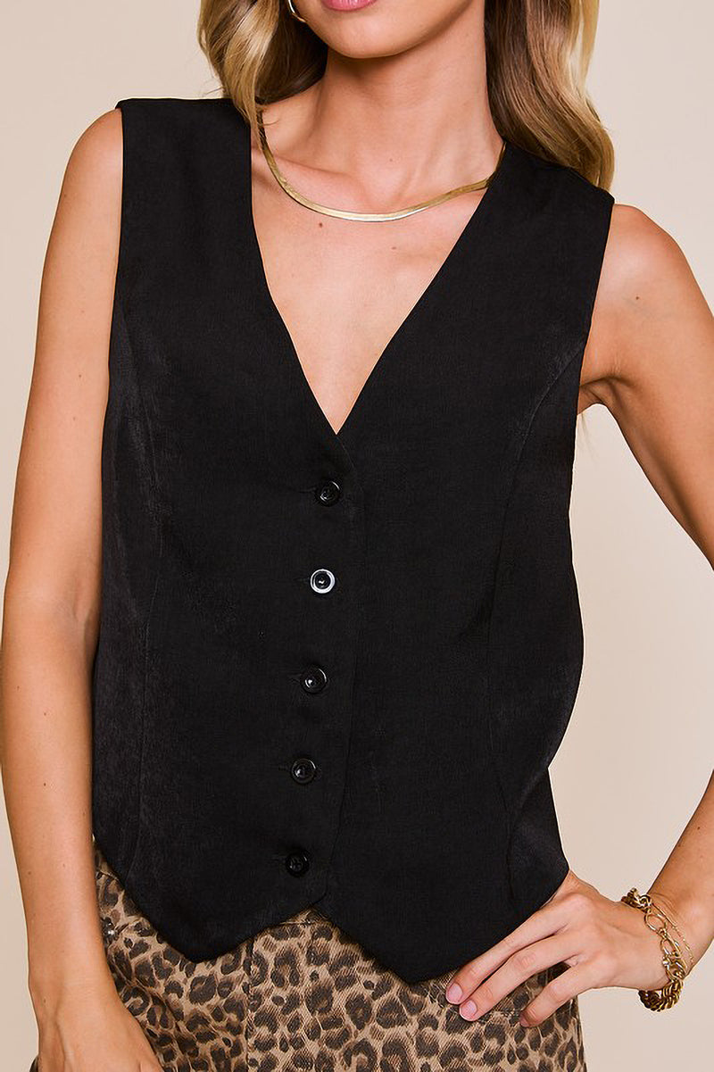 Black Sleeveless Vest