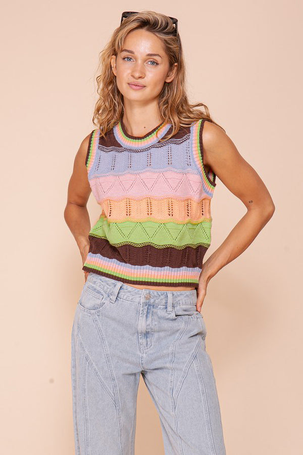 Multi Stripe Sweater Vest