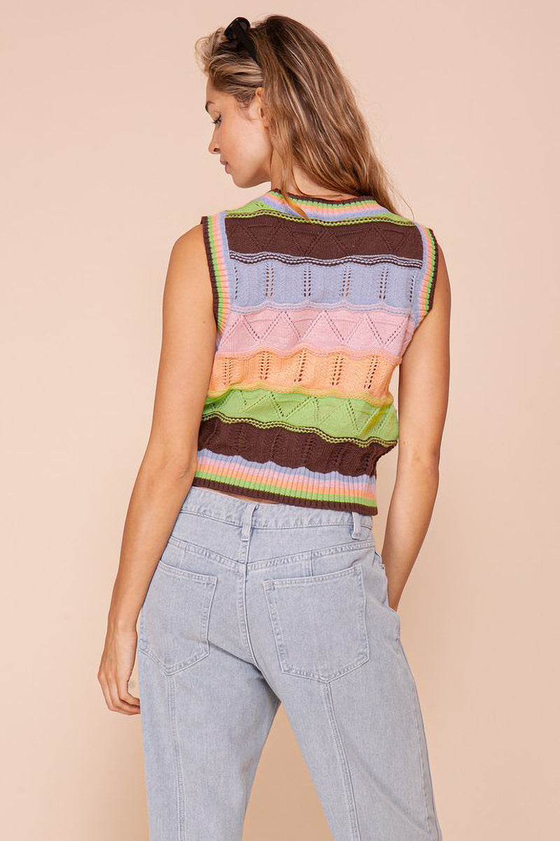 Multi Stripe Sweater Vest