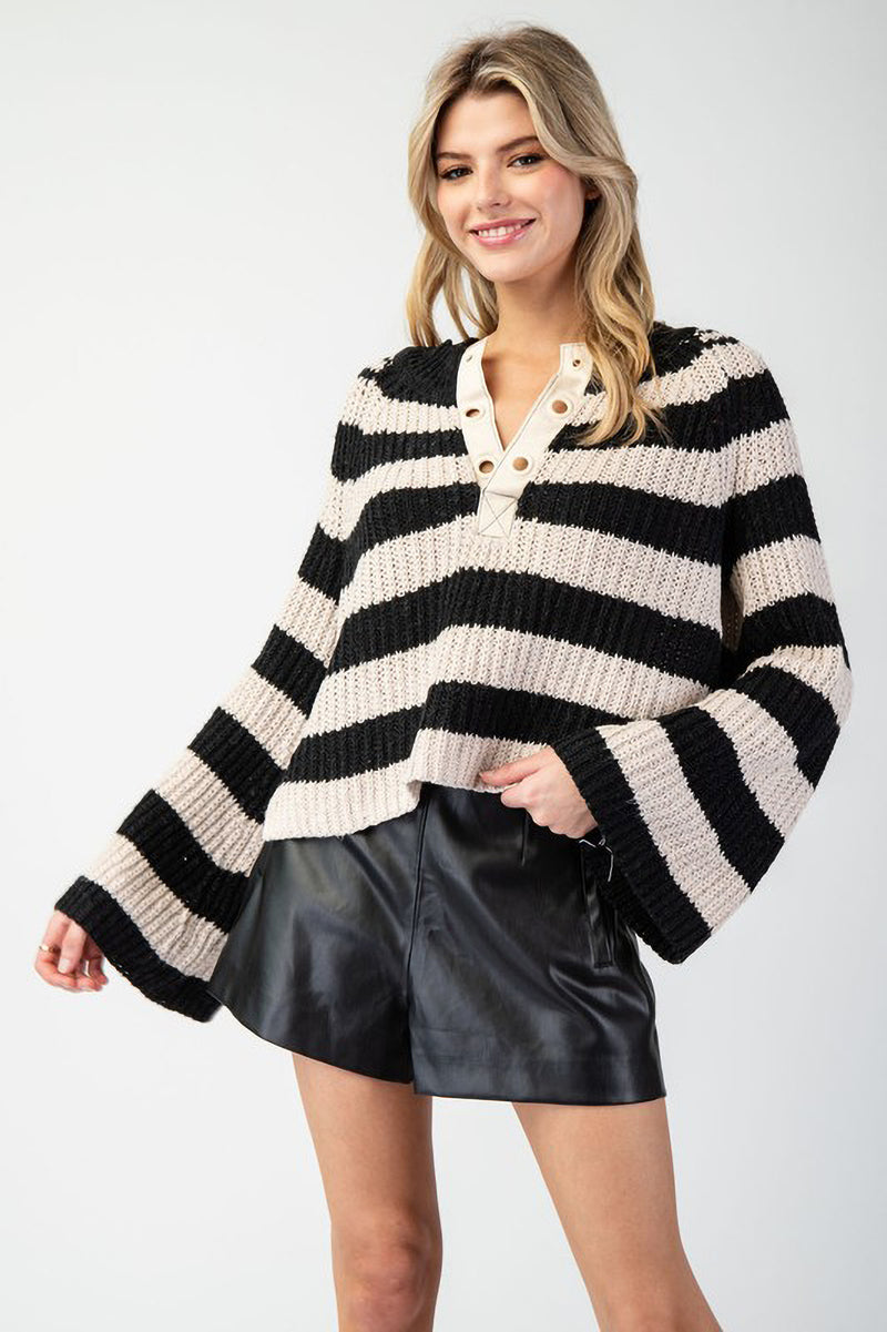 Knit Bell Sleeve Sweater