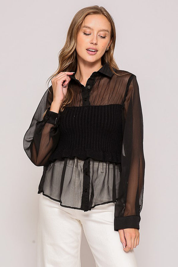 Sheer Sweater Blouse