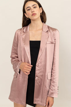 Oversized Satin Blazer